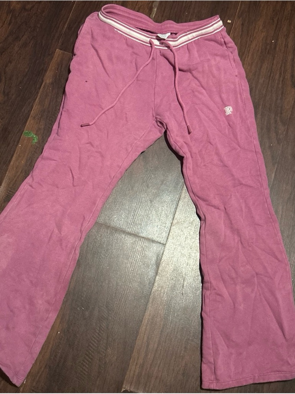 Pink Fleece Sweatpants Flared